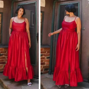 Hutch | Dresses | Hutch Anthropologie Carmichael Shantung Maxi Dress Red  Size Large | Poshmark